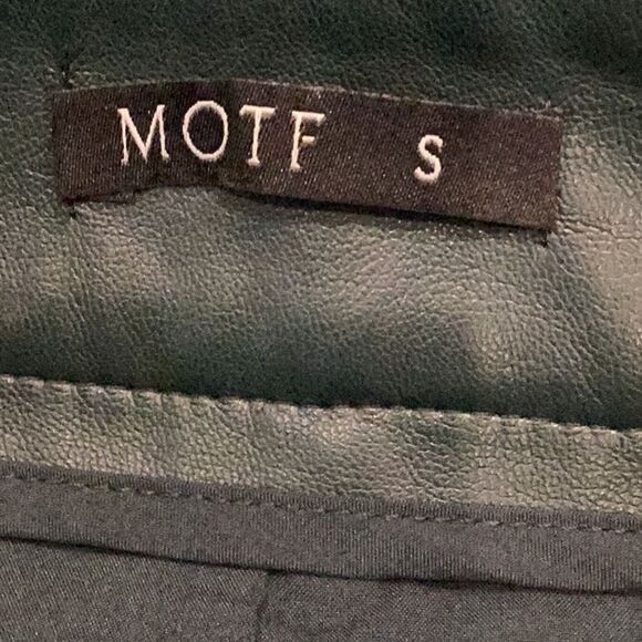Motf Green High Rise Faux Leather Pants Small - Picture 9 of 10